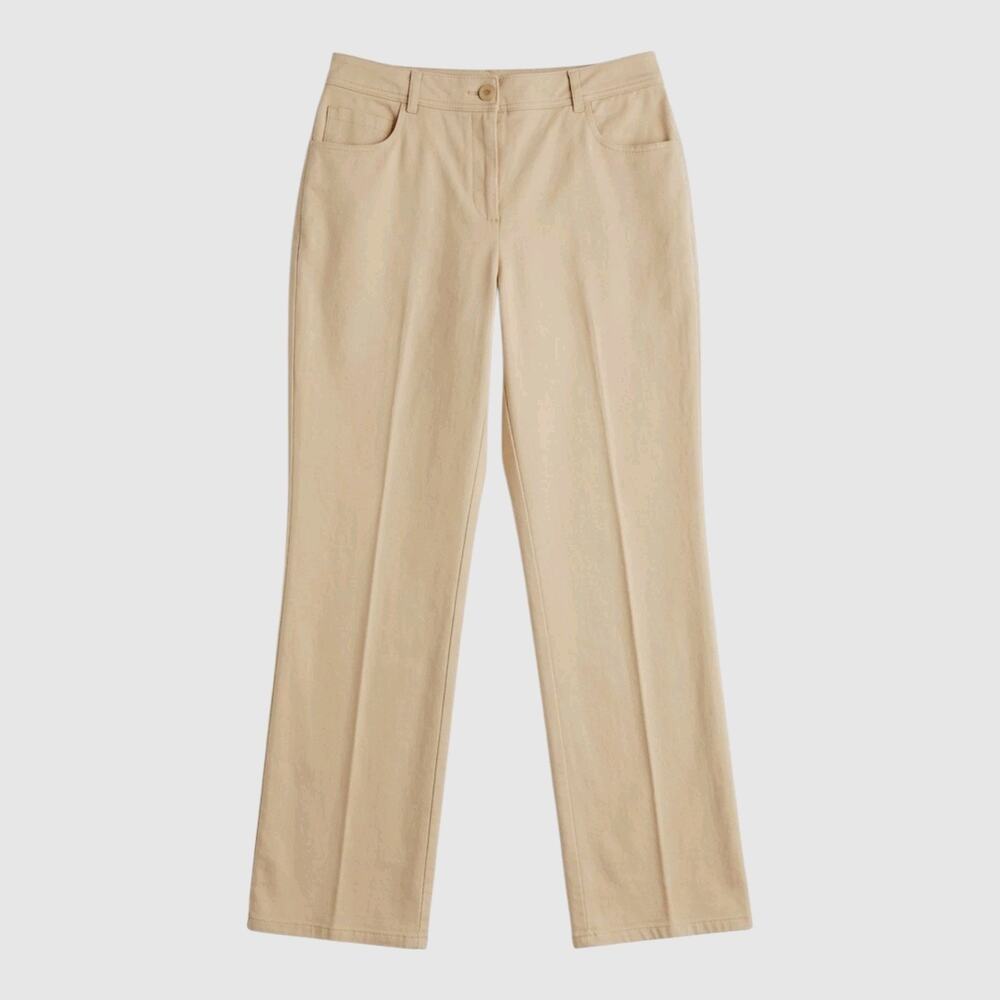 St John Collection Women’s Pants Size 6 Soft Yellow Trousers Straight Leg Career